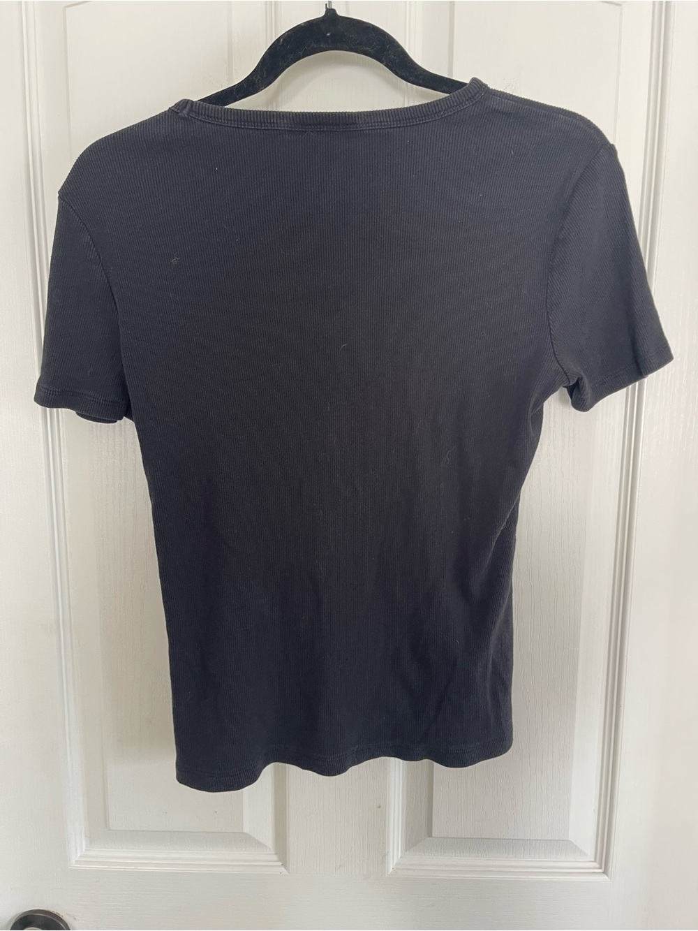 George Black Ribbed Short Sleeve Tee - Picture 2 of 5